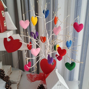 All'ingrosso arcobaleno san valentino tessuto peluche albero decorazione in feltro ornamento imbottito appeso a forma <span class=keywords><strong>di</strong></span> cuore decorazioni - Product Image 5