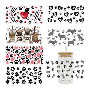 Envolturas para Tazas DTF, Adhesivos con Diseño de Patas y Amor para Mamás de Perros, Envolturas para Tazas DTF con Protección UV, Fútbol Americano 49ers - Product Image 2
