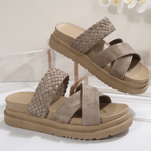 Sandalias de Plataforma Alta con Cuña de Mezclilla para Mujer 2025, Colores Variados, Suela Gruesa, Zapatos de Playa y Exterior, Venta al por Mayor, Modelo Cross 7821 - Product Image 3