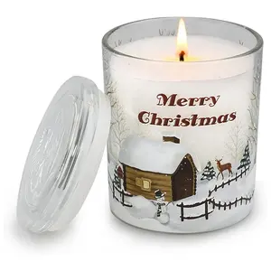 11,3 Unzen Soja wachs Großes Glas Glas Weihnachten Kiefer Aroma therapie Kerzen für zu Hause duftende Weihnachts dekorationen Geburtstags geschenke