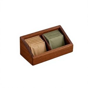 Luxury Wooden Multifunction Handmade <b>Tea</b> Storage <b>Box</b> for <b>Tea</b> Bags and Accessories with Hinged Glass Lid - Product Image 6