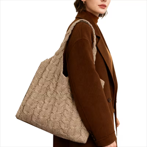 Nuova Borsa in <span class=keywords><strong>Lana</strong></span> Lavorata a Maglia Autunno-Inverno - Grande Capacità, Versatile, Stile Rilassato, Borsa a Tracolla Singola per Donne - Product Image 1
