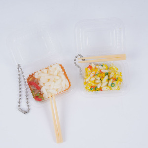 Pendentif porte-clés créatif en forme de boîte de restauration rapide, riz frit, riz frit au chili, bol de riz à la viande, décoration de bento alimentaire - Product Image 5
