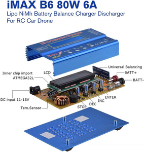 Imax B6 80W 6A Multi-function Rc Balance Charger Original Repair Parts <b>Drone</b> <b>Accessories</b> Metal Plastic for Multicopter <b>Drone</b> - Product Image 3
