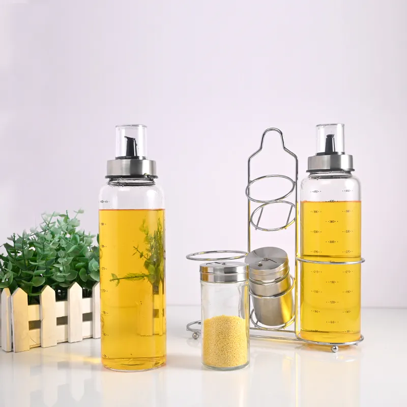 Кухонная бутылка для оливкового масла, 4 размера, стеклянные бутылки для масла, уксуса