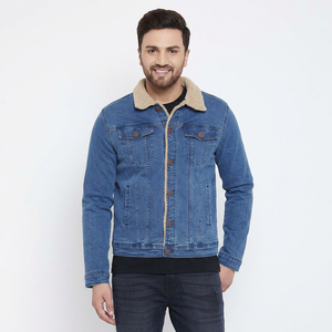 Vestes en jean avec doublure en fourrure Vestes en jean avec doublure intérieure en polaire Sherpa respirante Veste de pluie en denim au design personnalisé pour l'hiver Garçons - Product Image 1