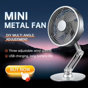<span class=keywords><strong>Ventilador</strong></span> <span class=keywords><strong>de</strong></span> Escritorio Portátil <span class=keywords><strong>de</strong></span> 2200 mAh, Diseño <span class=keywords><strong>de</strong></span> Lujo, Estética Avanzada, Motor <span class=keywords><strong>Silencioso</strong></span> <span class=keywords><strong>de</strong></span> Metal, Tres Velocidades, Ajustable 360° - Product Image 2
