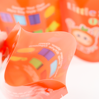 Sachet personnalisé en kraft à fond plat avec fermeture éclair pour l'emballage d'aliments pour animaux de compagnie – Solution de marquage