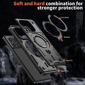 เคสโทรศัพท์แบบ2 in 1สำหรับ Xiaomi poco Pro 360เคสมีห่วงหมุนได้มีขาตั้งทำจาก TPU ที่ทนทานเคสโลหะแม่เหล็กสำหรับ Redmi 13 13C 14 14C - Product Image 4