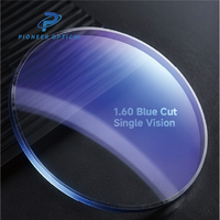 Verres de lunettes Pioneer Optical 1.56 1.60 1.67 1.74 anti-lumière bleue HMC en résine, protection UV420, vision simple