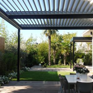 Pergola moderne en aluminium noir PRIMA, imperméable, écologique, avec revêtement en poudre, fabriquée à Foshan, style contemporain pour jardin - Product Image 3