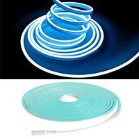 Bande néon bleu glace 12V 32,8 pieds en PVC flexible pour les gamers et les amateurs de cyberpunk – Décoration immersive pour bureau et mur de salle de jeu