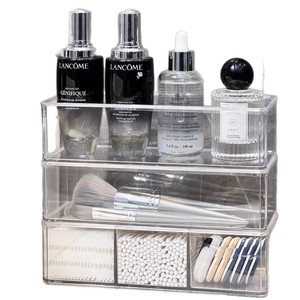 Boîte à cotons-tiges en acrylique pour bureau, avec couvercle, pour tampons de maquillage et outils de beauté, organisateur de cosmétiques, conteneur de rangement - Product Image 5