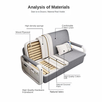 Sofás Cama Plegables a Precios Bajos con Almacenamiento, Sofá Cama Seccional Multifuncional Convertible Inteligente de Lujo y Económico
