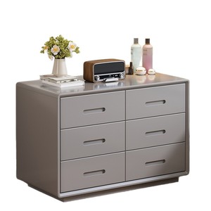 Solid Wood 6-Drawer Chest Large Capacity Storage <b>Cabinet</b> Bedroom Living Room <b>Cabinet</b> Black Walnut Natural Wood Color - Product Image 5