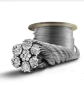 stainless steel accessories gym cable coated black pvc cableway steel wire cable rope 6*37 mesh net for tower crane steel wire