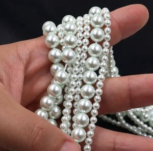 สต็อกสำหรับขายลูกปัดแก้ว4mm8mm ไข่มุกเทียมสีขาวพร้อมลูกปัดมุกสีเขียวขนาดเล็กสำหรับทำสร้อยคอและเครื่องประดับ - Product Image 5