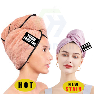 Ucharmin capelli <span class=keywords><strong>asciugamani</strong></span> capelli secchi in microfibra rapida asciugatura magica involucro turbanti per le signore bagno doccia testa asciugamano con bottoni - Product Image 1