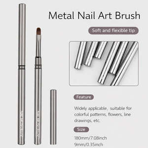 Lot de 12 pinceaux à ongles avec manche bronze, ovales et ronds, pour gel, liner et détails fins, pour la décoration des ongles en salon - Product Image 6
