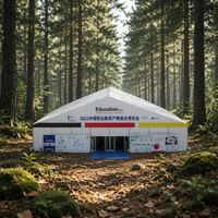 Grande tente d'exposition extérieure robuste en aluminium et PVC, à structure libre, pour salons professionnels et événements commerciaux