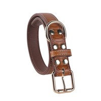 Collier pour chien réglable en cuir de vachette gaufré double couche, confortable et détachable, pour chiens de grande, moyenne et petite taille - Vente chaude en usine
