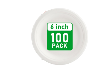 Sugarcane Bagasse <b>Plates</b> 6 9 Inch Compostable <b>Disposable</b> <b>Plates</b> for Restaurant Catering - Product Image 1