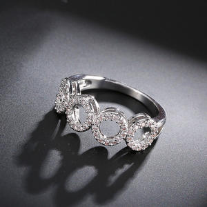 Anillo de Plata de Ley 925 RAKOL RP145, Joyería de Moda con Forma de Infinito, Anillo de Compromiso Nupcial - Product Image 1