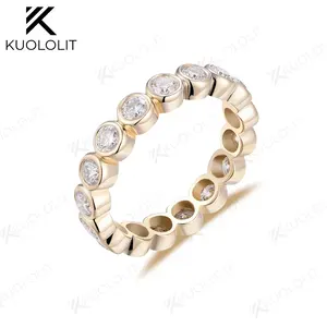 Kuololit 1.7CT Moissanite Band Solid 18K 14K 10K White Gold <b>Rings</b> <b>for</b> <b>Women</b> D/VVS Bezel <b>Set</b> Band <b>for</b> Engagement Wedding Custom - Product Image 1