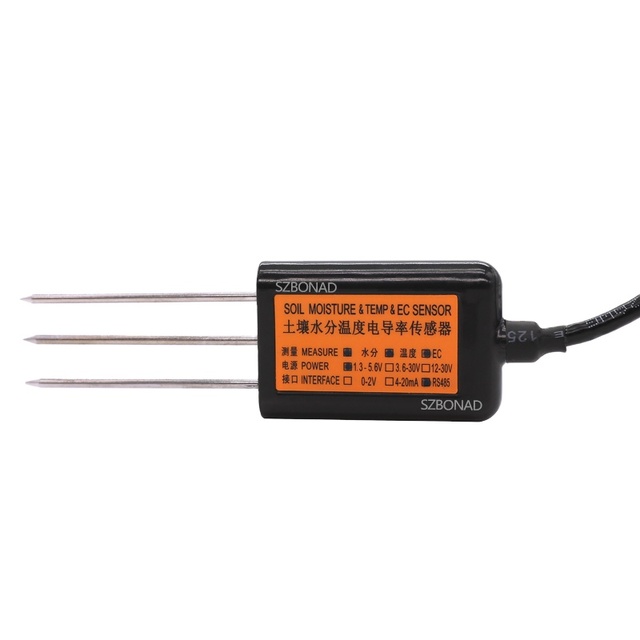 MEC10 Soil Sensor IP68 RS485 FDR Soil Moisture Temperature EC Conductivity Sensor