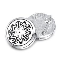 Broche diffuseur d'huiles essentielles 30MM, design Arbre de Vie, ajourée, petite boîte diffuseur, personnalisée, tendance
