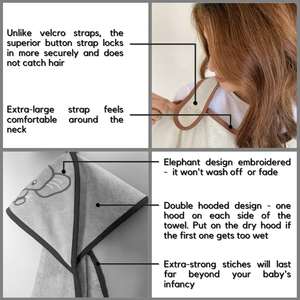 <span class=keywords><strong>Serviette</strong></span> de <span class=keywords><strong>bain</strong></span> à capuche pour bébé, <span class=keywords><strong>tablier</strong></span> Extra Large, <span class=keywords><strong>serviette</strong></span> pour nouveau-nés garçons filles et nourrissons, Super absorbante, en bambou, 3 pièces - Product Image 5