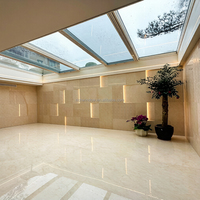 Puits de lumière modulaire en verre fixe automatique avec isolation thermique, pare-soleil intégré et système de drainage, installation rapide pour véranda de villa