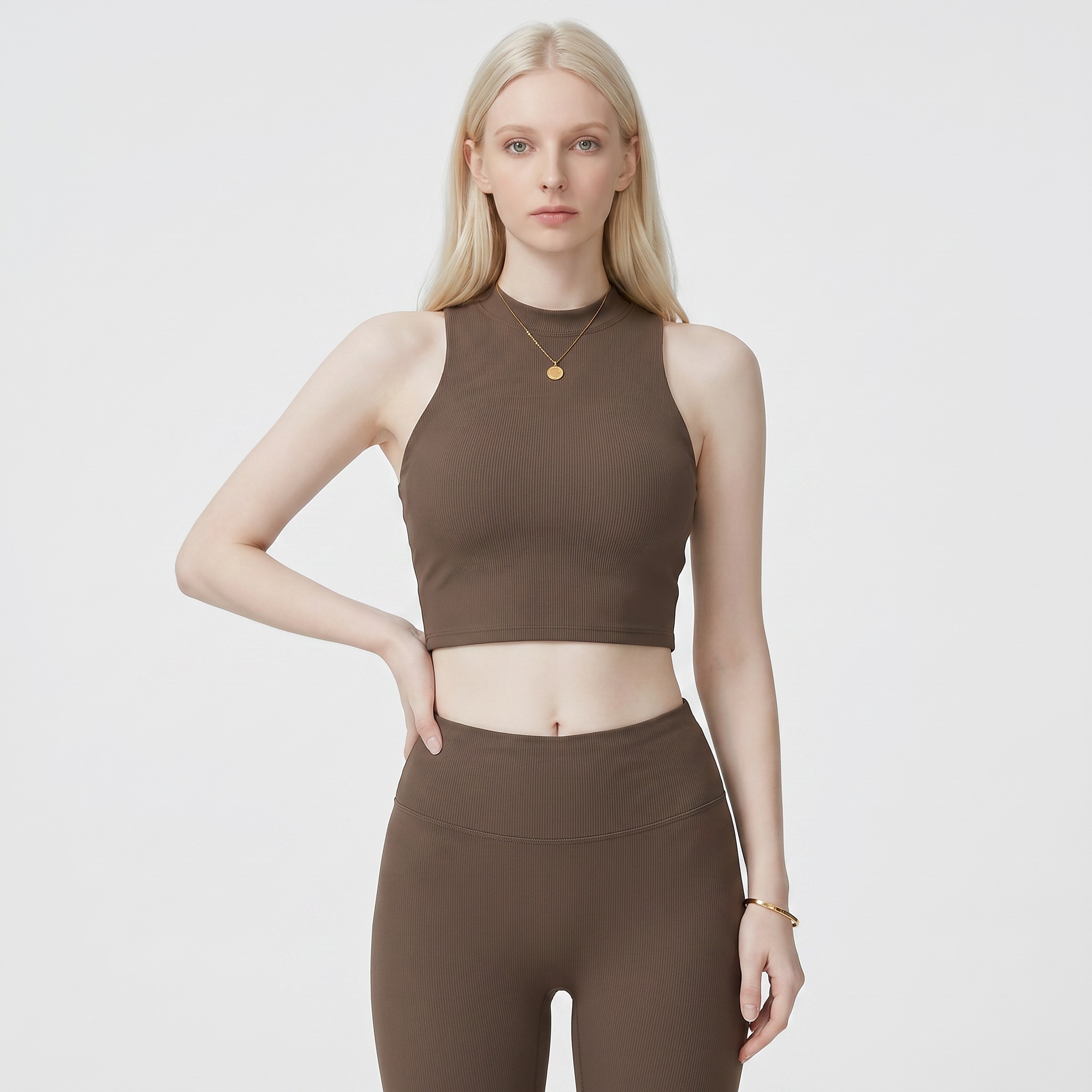 Women's Breathable Yoga Top with Sleeveless Tight-fitting for Outdoor Running Fitness Dance