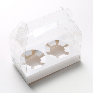 Wholesale Transparent <b>Cupcake</b> Boxes with Inserts for 4 <b>Cupcakes</b> or Muffins China Manufacturer Embossed Printing - Product Image 6
