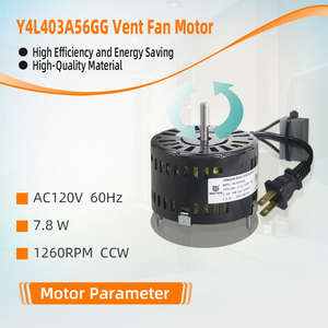 Pièces de <span class=keywords><strong>climatiseur</strong></span>, <span class=keywords><strong>moteur</strong></span> de ventilateur Y4L403A56GG 120V 60Hz 7.8W 1260RPM, remplacement <span class=keywords><strong>pour</strong></span> unité intérieure/extérieure de <span class=keywords><strong>climatiseur</strong></span> - Product Image 1