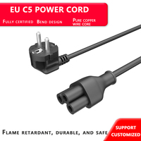 Fiche d'insertion droite et incurvée Euro pour moniteur bouilloire Interface C5 cordon de câble d'alimentation électrique