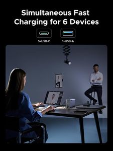 محطة شحن UGREEN Nexode من نوع GaN ، 6 منافذ ، تحكم ذكي في درجة الحرارة وتصميم موفر للمساحة - Product Image 3