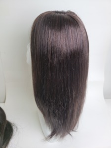 Perruque en cheveux humains brillante de 14 pouces, longue et droite, à clipser, légère, noire et brune, respirante, livraison rapide, usage quotidien - Product Image 6