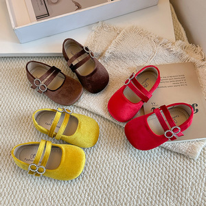 Chaussures coréennes pour filles 2026 Printemps Automne Ballerines Princesse à strass Semelle souple - Product Image 2