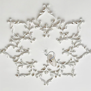 Fábrica por encargo francés Retro Floral Palace Interior PU Panel de techo azulejos medallón para lámpara de techo de luz - Product Image 5