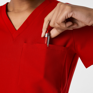 Bestexカスタム高弾性ファッション医療スクラブ病院ユニフォームVネック半袖女性スクラブユニフォームセット卸売 - Product Image 3