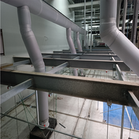 Conduit d'air rond anti-feu en polyester pour atelier de nouvelles énergies Systèmes CVC de conception industrielle Hôpitaux Gymnases Écoles Salles Sous-sols