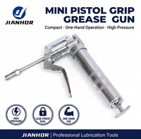 JIANHOR Pistola de Engrase Mini de 120CC con Empuñadura Tipo Pistola, Kit de Acero de Alta Presión, Herramienta de Lubricación con Gatillo de Resorte Antifugas