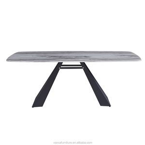 Alla moda Nero di Carbonio telaio In Acciaio <span class=keywords><strong>tavolo</strong></span> Da Pranzo di Casa con <span class=keywords><strong>Marmo</strong></span> <span class=keywords><strong>Marrone</strong></span> superiore Liscia per Appartamento - Product Image 3