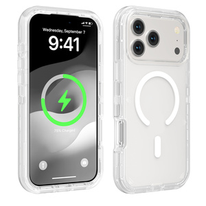 <span class=keywords><strong>Coque</strong></span> de protection <span class=keywords><strong>transparente</strong></span> 3-en-1 robuste pour iPhone 17 16 15 14 13 12, compatible <span class=keywords><strong>avec</strong></span> le chargement sans fil et antichoc - Product Image 4