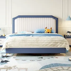 سرير أكبر قياس من cama سرير خشبي فاخر سرير ملكي أثاث غرفة نوم للأزواج سرير مضاء كامل سرير أطفال مبطن