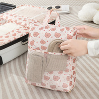 Coloré Polyester Femme Portable Sac De Maternité À La Mode Voyage Stockage Valise pour Sous-Vêtements Zipper Imprimé Fleur Lettre