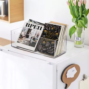 Tùy chỉnh Acrylic <span class=keywords><strong>CD</strong></span> tổ chức trong suốt DVD đứng hộp với xử lý, Stackable lưu trữ container Kệ tổ chức - Product Image 4