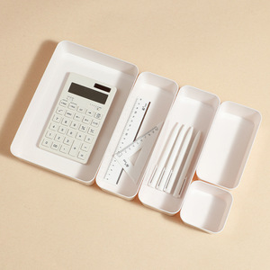 Drawer Storage <b>Box</b> With Organizers For <b>Makeup</b> Cosmetics Stationery Desktop Home Office Student Dormitory Use - Product Image 2