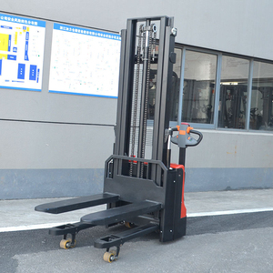 Chariot élévateur à fourche portatif pour piétons, 1,2 tonne, double levage, hauteur de levage 3000 mm, batterie au plomb-acide, électrique avec ouvertures latérales - Product Image 3